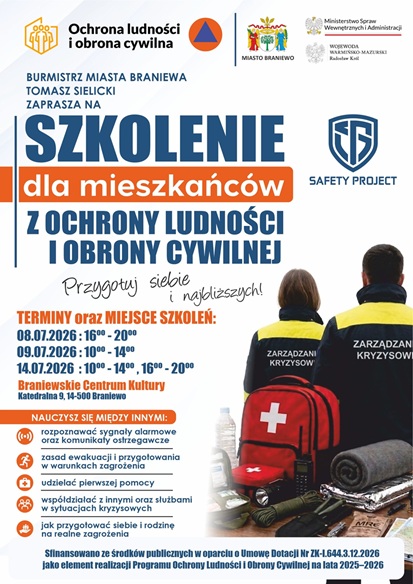Informacja UM Braniewo o szkoleniach OLIOC